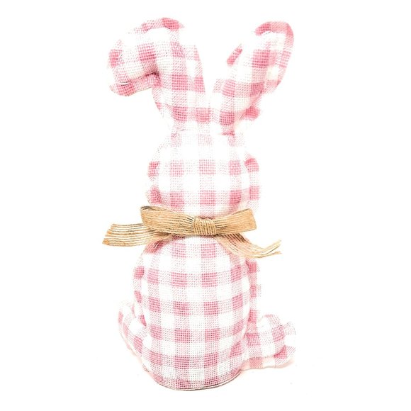 Rustic Gingham Easter Bunny Decorative Home Decor (Set of 4) - Picture 4 of 11